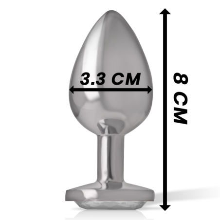 INTENSE - PLUG ANAL METAL ALUMINIO CON CRISTAL PLATA TALLA M INTENSE ANAL TOYS