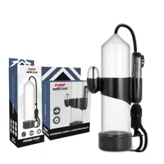 PUMP ADDICTED - BOMBA ERECCIÓN RX5 TRANSPARENTE CON VIBRADOR 2