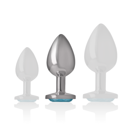 INTENSE - PLUG ANAL METAL ALUMINIO CON CRISTAL AZUL TALLA M INTENSE ANAL TOYS