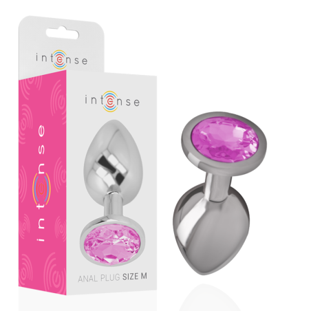 INTENSE - PLUG ANAL METAL ALUMINIO CON CRISTAL ROSA TALLA M INTENSE ANAL TOYS