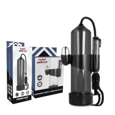 PUMP ADDICTED - BOMBA ERECCIÓN RX5 NEGRO CON VIBRADOR 2
