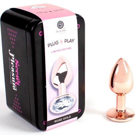 SECRETPLAY - METAL BUTT PLUG ORO ROSA TALLA S 7 CM SECRETPLAY TOYS