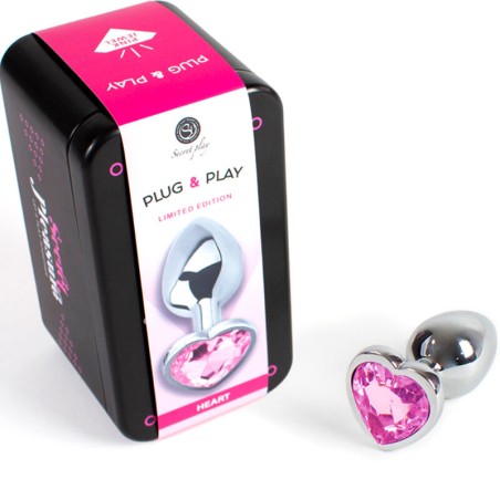 SECRETPLAY - METAL BUTT PLUG CORAZÓN FUCSIA TALLA S 7 CM SECRETPLAY TOYS