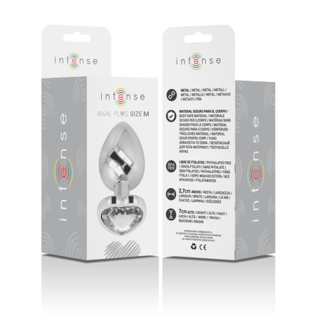 INTENSE - PLUG ANAL METAL ALUMINIO CORAZÓN BLANCO TALLA M INTENSE ANAL TOYS