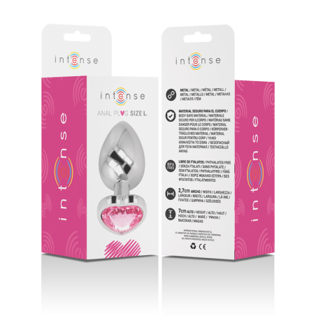 INTENSE - PLUG ANAL METAL ALUMINIO CORAZÓN ROSA TALLA L INTENSE ANAL TOYS