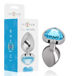 INTENSE - PLUG ANAL METAL ALUMINIO CORAZÓN AZUL TALLA L INTENSE ANAL TOYS