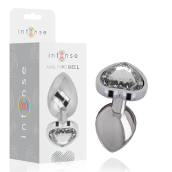 INTENSE - PLUG ANAL METAL ALUMINIO CORAZÓN BLANCO TALLA L INTENSE ANAL TOYS