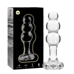 NEBULA SERIES BY IBIZA - MODELO 1 PLUG CRISTAL TRANSPARENTE 10.5 CM -O- 3 CM NEBULA SERIES BY IBIZA