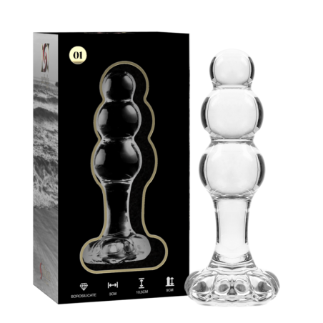 NEBULA SERIES BY IBIZA - MODELO 1 PLUG CRISTAL TRANSPARENTE 10.5 CM -O- 3 CM NEBULA SERIES BY IBIZA