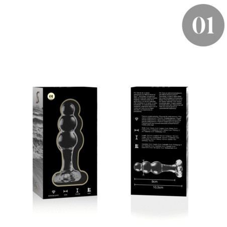 NEBULA SERIES BY IBIZA - MODELO 1 PLUG CRISTAL TRANSPARENTE 10.5 CM -O- 3 CM NEBULA SERIES BY IBIZA