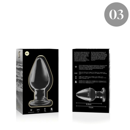 NEBULA SERIES BY IBIZA - MODELO 3 PLUG CRISTAL TRANSPARENTE 11 CM -O- 5 CM NEBULA SERIES BY IBIZA