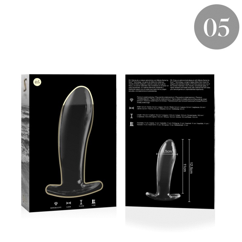 NEBULA SERIES BY IBIZA - MODELO 5 PLUG CRISTAL TRANSPARENTE 12.5 CM -O- 3.5 CM 