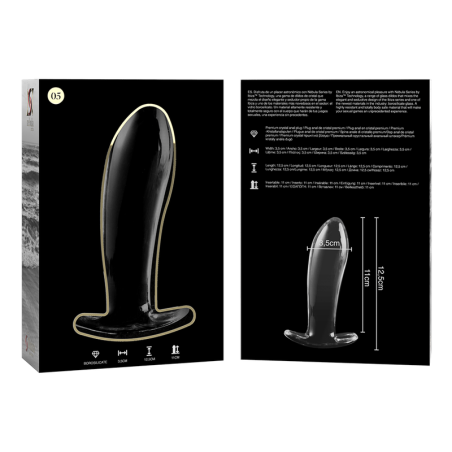 NEBULA SERIES BY IBIZA - MODELO 5 PLUG CRISTAL TRANSPARENTE 12.5 CM -O- 3.5 CM NEBULA SERIES BY IBIZA