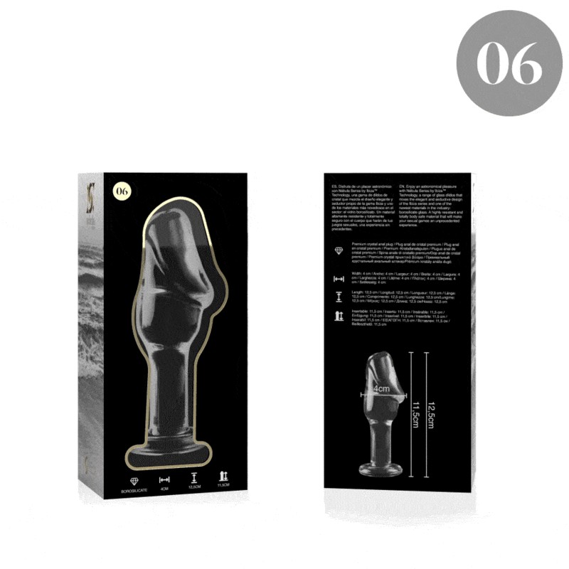 NEBULA SERIES BY IBIZA - MODELO 6 PLUG CRISTAL TRANSPARENTE 12.5 CM -O- 4 CM 