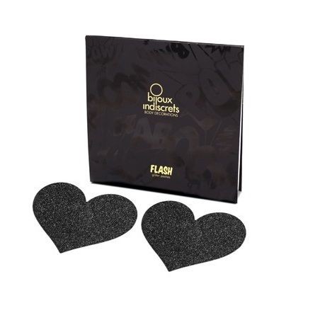 BIJOUX - INDISCRETS PEZONERAS FLASH CORAZÓN NEGRO BIJOUX FLASH COLLECTION