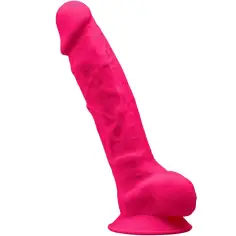 SILEXD - MODELO 1 PENE REALÍSTICO SILICONA PREMIUM SILEXPAN FUCSIA 23 CM