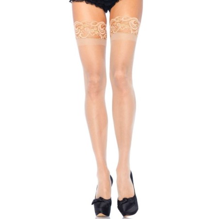 LEG AVENUE - MEDIAS BEIGE LYCRA ANTIDESLIZANTE TALLA GRANDE LEG AVENUE HOSIERY