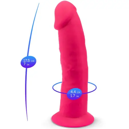 Modelo 2 Pene Realístico Silicona Premium Silexpan Fucsia