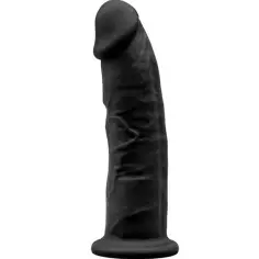 SILEXD - MODELO 2 PENE REALÍSTICO SILICONA PREMIUM SILEXPAN NEGRO 15 CM