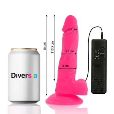 Dildo Realístico Flexible con Vibración Rosa 18 cm Ø 4 cm