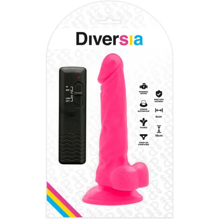 Dildo Realístico Flexible con Vibración Rosa 18 cm Ø 4 cm