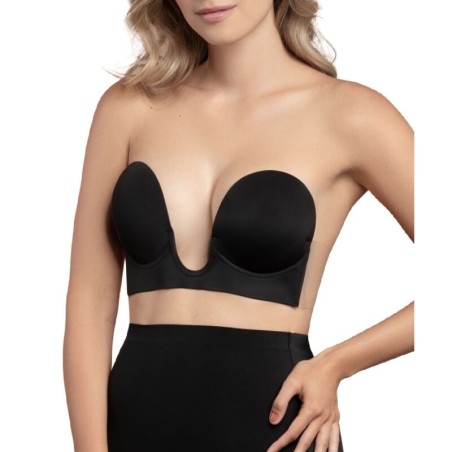 BYE-BRA - SUJETADOR SIN ASAS EN U NEGRO COPA E BYE BRA - BRAS