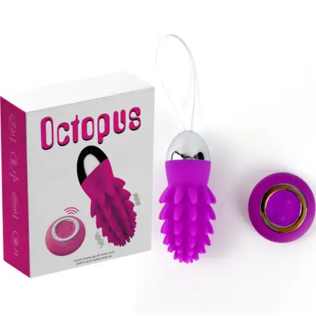 Octopus Huevo Vibrador Cactus Control Remoto Violeta