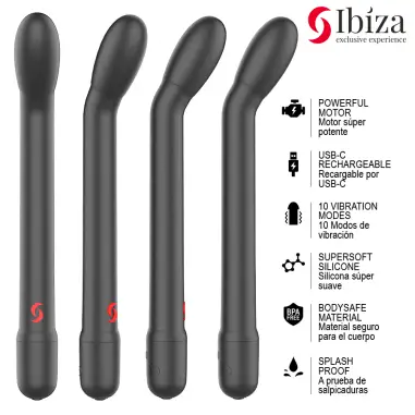 Vibrador de Punto G con Vibración Negro - Recargable | Ibiza