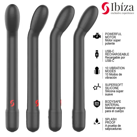 Vibrador de Punto G con Vibración Negro - Recargable | Ibiza