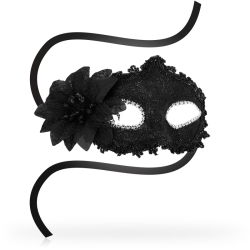 OHMAMA - MASKS ANTIZAZ ESTILO VENECIANO FLOR LATERAL - NEGRA OHMAMA MASKS 2