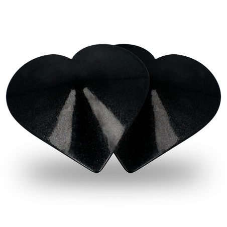 COQUETTE CHIC DESIRE - CUBRE PEZONES METAL CORAZONES NEGROS COQUETTE ACCESSORIES