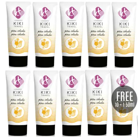 KIKÍ TRAVEL - LUBRICANTE SABOR A PIÑA COLADA 50 ML 10 + 1 GRATIS