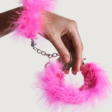 Esposas Metal con Plumas Rosa - Forro Suave | Adrien Lastic