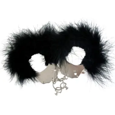 Esposas Metal con Plumas Negro - Forro Suave | Adrien Lastic