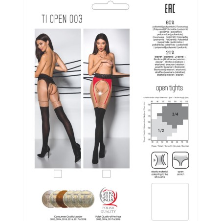 PASSION - TIOPEN 003 MEDIAS ROJO 3/4 20/40 DEN PASSION WOMAN GARTER & STOCK