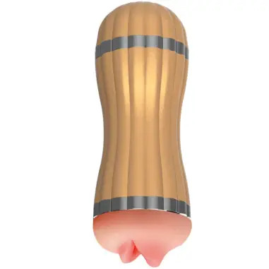 Bevis Masturbador Doble Vagina & Boca sin Vibración Dorado