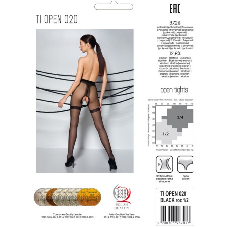 PASSION - TIOPEN 020 MEDIAS NEGRO 1/2 20 DEN PASSION WOMAN GARTER & STOCK