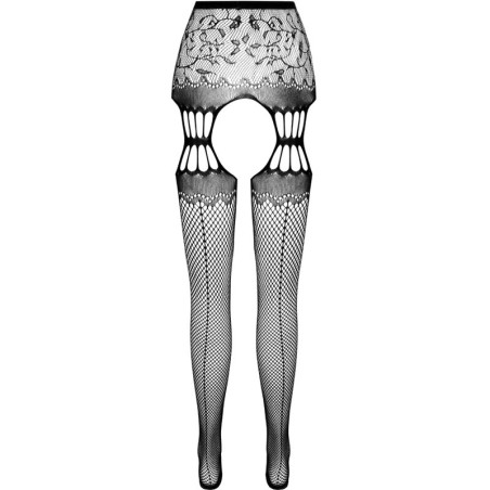 PASSION - S027 MEDIAS CON LIGUERO NEGRO TALLA ÚNICA PASSION WOMAN GARTER & STOCK