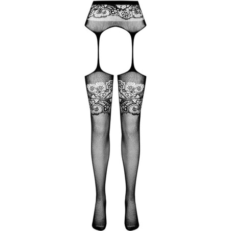 PASSION - S029 MEDIAS CON LIGUERO NEGRO TALLA ÚNICA PASSION WOMAN GARTER & STOCK