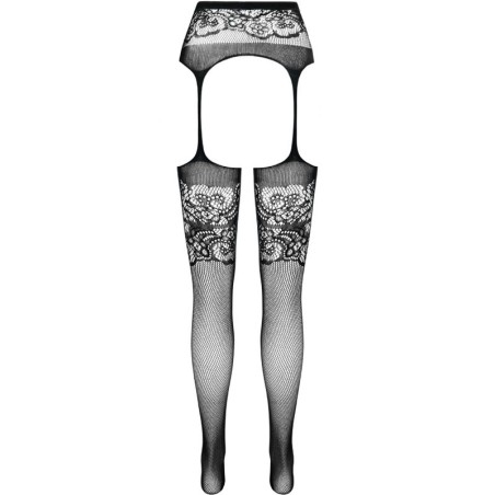 PASSION - S029 MEDIAS CON LIGUERO NEGRO TALLA ÚNICA PASSION WOMAN GARTER & STOCK