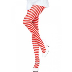 LEG AVENUE - MEDIAS DE RAYAS BLANCO/ROJO LEG AVENUE HOSIERY