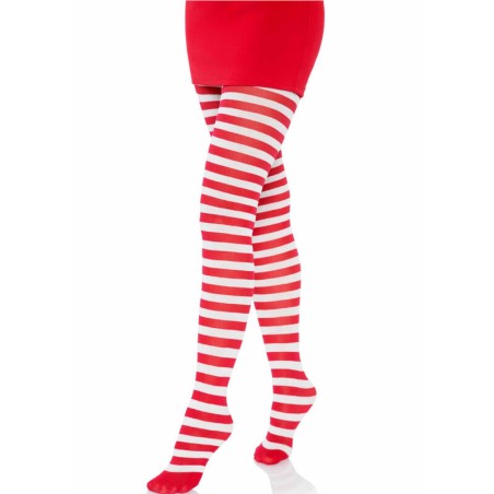 LEG AVENUE - MEDIAS DE RAYAS BLANCO/ROJO LEG AVENUE HOSIERY