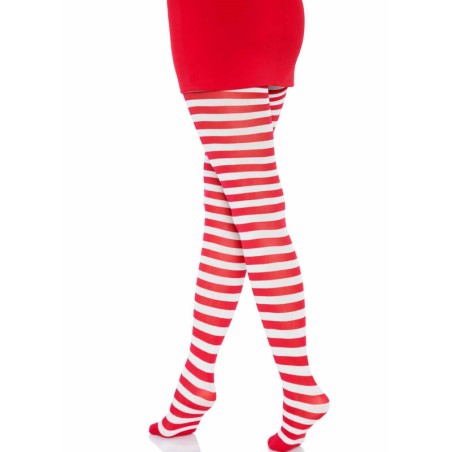 LEG AVENUE - MEDIAS DE RAYAS BLANCO/ROJO LEG AVENUE HOSIERY