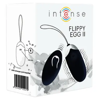 Flippy II Huevo Recargable Remoto Negro - 12 Modos | Intense