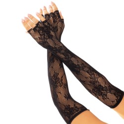 LEG AVENUE - GUANTES SIN DEDOS RED FLORAL NEGRO LEG AVENUE HOSIERY