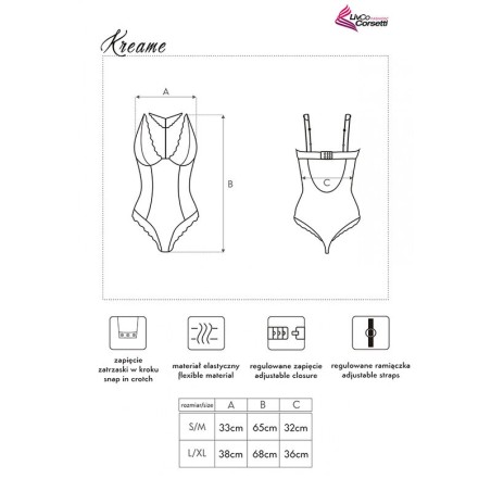 LIVCO CORSETTI FASHION - KREAME LC 90546 BODY BLACK L/XL LIVCO CORSETTI BODIES