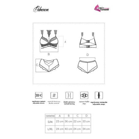 LIVCO CORSETTI FASHION - PALMENOM LC 90614 SUJETADOR + PANTY NEGRO L/XL LIVCO CORSETTI SETS