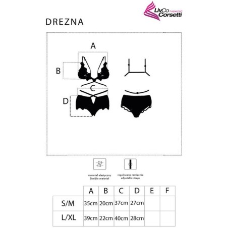 LIVCO CORSETTI FASHION - DREZNA LC 90733 SUJETADOR + PANTY NEGRO S/M LIVCO CORSETTI SETS