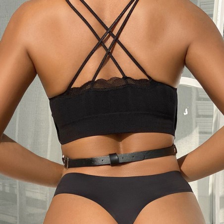 SUBBLIME - ARNÉS DE PECHO CADENAS CUERO NEGRO TALLA ÚNICA SUBBLIME FETISH