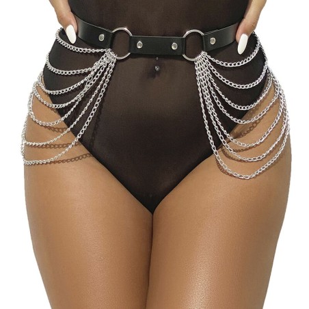 SUBBLIME - CINTURÓN DE CADENAS CUERO NEGRO TALLA ÚNICA SUBBLIME FETISH